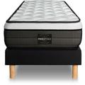 Ensemble matelas sommier Suite 90 x 200 cm - Couleur : Noir - Noir