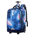 Rolling Backpack for Boys Girls teen, Waterproof Backpack with Wheels Trolley School Bags Kids Bookbags Wheeled Backpack for Middle School (7-16 years old)-blue1