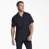 Dickies Men's Dynamix Tuckable V-Neck Scrub Top - Black Size S (DK610)