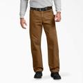 Dickies Men's Relaxed Fit Sanded Duck Carpenter Pants - Rinsed Brown Size 42 30 (DU336)