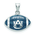 Women's Auburn Tigers Sterling Silver Enameled Football Logo Pendant