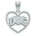 Women's USC Trojans Sterling Silver Logo Heart Pendant