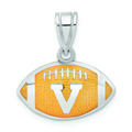 Women's Virginia Cavaliers Sterling Silver Enameled Football Logo Pendant