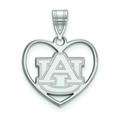 Women's Auburn Tigers Sterling Silver Logo Heart Pendant