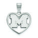 Women's Michigan Wolverines Sterling Silver Logo Heart Pendant