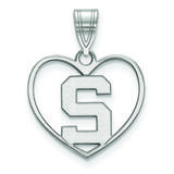 Women's Michigan State Spartans Sterling Silver Logo Heart Pendant