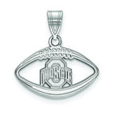 Women's Ohio State Buckeyes Sterling Silver Logo Football Pendant