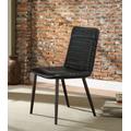 Hosmer Side Chair (Set of 2) in Black Top Grain Leather & Antique Black - Acme Furniture 70422