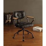 Hallie Executive Office Chair in Vintage Black Top Grain Leather - Acme Furniture 92411