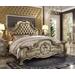 Dresden Queen Bed in Bone PU & Gold Patina - Acme Furniture 23160Q