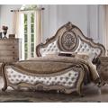 Ragenardus Eastern King Bed in PU & Vintage Oak - Acme Furniture 26307EK