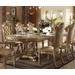 Vendome Dining Table w/ Double Pedestal in Gold Patina & Bone - Acme Furniture 63000