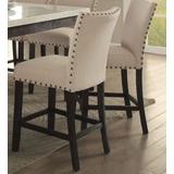 Nolan Counter Height Chair (Set-2) in Linen & Salvage Dark Oak - Acme Furniture 72857