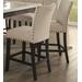 Nolan Counter Height Chair (Set-2) in Linen & Salvage Dark Oak - Acme Furniture 72857