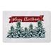 Green 18 x 1 W in Kitchen Mat - The Holiday Aisle® Deason Merry Christmas Trees Kitchen Mat Synthetics | 18 H x 1 W in | Wayfair