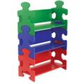 KidKraft Puzzle Bücherregal für Kinder aus Holz in Grün, Blau und Rot, Kinderregal mit 3 Böden, Möbel für das Kinderzimmer, Bücher- und Aufbewahrungsregal, 14400