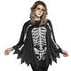 Boland 79184 - Poncho Skelett, schwarz/weiß, Einheitsgröße, Damen, Erwachsene, Halloween, Karneval, Themenparty, Mottoparty, Day of the Dead, Tag des Toten