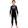 Cressi Kinder Morea Jr Monopiece Wetsuit Neoprenanzug Junior Einteiliger Neopren 3mm Ultrastretch, Schwarz/Blau/Grau, XXXS (3/4 Jahre)