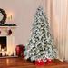 The Holiday Aisle® 7' 5" H Green Realistic Artificial Fir Frosted Christmas Tree w/ 550 Lights in White | 90 H x 59 W in | Wayfair