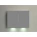 Orren Ellis Al 36" x 26.7" Surface Mount Medicine Cabinet w/ LED Lighting Stainless Steel/Aluminum in Gray | 26.7 H x 36 W x 5 D in | Wayfair