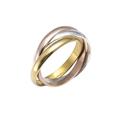 Silverly Rose Yellow Gold Plated Sterling Silver Triple Band Russian Wedding Ring - Women's Polished 925 Silver Ring - Wedding Rings His and Hers - Sterling Silver Rings - Men's Gold Rings