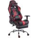 Racing Limit Office Chaise en noir / rouge, avec des repousses de pied