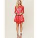 Free People Dresses | Free People Red Floral Lace Mesh Dress | Color: Red | Size: 4