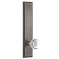 Grandeur Carré Tall Plate Privacy w/ Chambord Crystal Door Knob Brass/Crystal in Gray | 11 H x 2.5 W in | Wayfair 815335