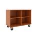 Stevens ID Systems Mobile 4 Compartment Cubby w/ Casters Wood in Brown/Red | 36 H x 48 W x 24 D in | Wayfair 80138 Z36-041
