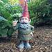 HomeStyles Old World Gnomes Rumple Thumbs Up Gnome Garden Statue Concrete/Stone in Gray/Green/Red | 20 H x 9 W x 5.5 D in | Wayfair 36106