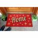 Latitude Run® Shinkle Machine Tufted Home Stars Coir 30 in. x 18 in. Non-Slip Outdoor Door Mat Coir in Red | Wayfair