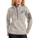 Women's Antigua Oatmeal Detroit Lions Fortune Half-Zip Pullover Jacket