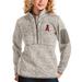 Women's Antigua Oatmeal Los Angeles Angels Fortune Quarter-Zip Pullover Jacket