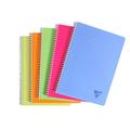 Clairefontaine 328145C - Packung mit 10 Doppelspiralbücher Linicolor Fresh DIN A4, 50 Blatt liniert mit rotem Rand, 90g, farbig sortiert, 1 Pack