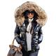 Roiii Womens Ladies Quilted Winter Coat Coat Hood Down Jacket Parka Outwear Size 8 14 20 (20, Black)