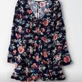 American Eagle Outfitters Dresses | A&E Fell Sleeve, Floral Romper. Size Small | Color: Blue/Pink | Size: S