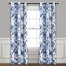 Farmhouse Bird & Flower Insulated Grommet Blackout Window Curtain Panels White/Blue 38X84 Set - Lush Decor 16T004502