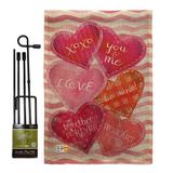 Breeze Decor Love Together Forever Burlap Spring Valentines Impressions 2-Sided Polyester 18.5 x 13 in. Garden Flag Set in Red | Wayfair