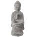 World Menagerie Highlands Cement Kneeling Buddha Figurine Stone in Brown/Gray | 8.5 H x 3.75 W x 4.5 D in | Wayfair