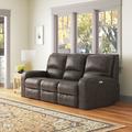 Wildon Home® Mikey 88" Leather Match Square Arm Reclining Sofa Genuine Leather in Gray | 41 H x 88 W x 41 D in | Wayfair