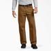 Dickies Men's Relaxed Fit Sanded Duck Carpenter Pants - Rinsed Brown Size 36 30 (DU336)