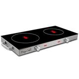 Mega Chef Electric Double Burner Hot Plate Tempered Glass/Stainless Steel/Ceramic in Gray | 2 H x 25 W x 12 D in | Wayfair 950111970M