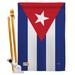 Breeze Decor Cuba Flags Of The World Nationality Impressions 2-Sided Polyester 40 x 28 in. Flag Set in Blue/Gray/Red | 40 H x 28 W x 1 D in | Wayfair