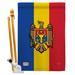 Breeze Decor Moldova Flags Of The World Nationality Impressions 2-Sided Polyester 40 x 28 in. Flag Set in Blue/Red/Yellow | Wayfair