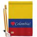 Breeze Decor Colombia Flags Of The World Nationality Impressions 2-Sided 40 x 28 in. Flag Set in Blue/Red/Yellow | 40 H x 28 W x 1 D in | Wayfair