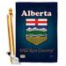 Breeze Decor Alberta Flags Of The World Canada Provinces Impressions 2-Sided Polyester 40 x 28 in. Flag Set in Blue | 40 H x 28 W x 1 D in | Wayfair