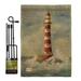 Breeze Decor Lighthouse By the Sea Coastal Nautical Impressions Garden 2-Sided Burlap 18.5 x 13 in. Flag Set in Gray | Wayfair