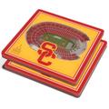 Yellow USC Trojans 3D StadiumViews Coasters