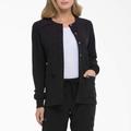 Dickies Women's Eds Essentials Snap Front Scrub Jacket - Black Size Xxs (DK305)