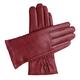 Downholme Classic Leather Cashmere Lined Gloves for Women (Burgundy, M)